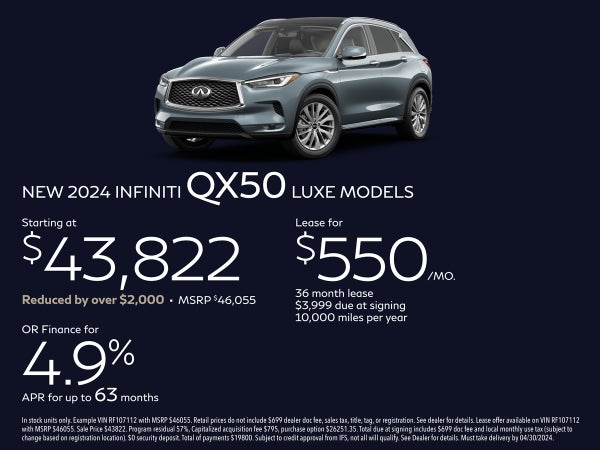 New 2024 Infiniti QX50 Luxe Models