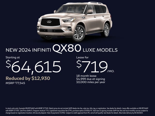 New 2024 Infiniti QX80 Luxe Models