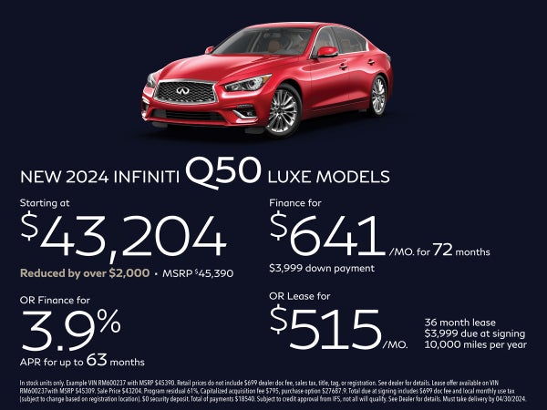 New 2024 Infiniti Q50 Luxe Models